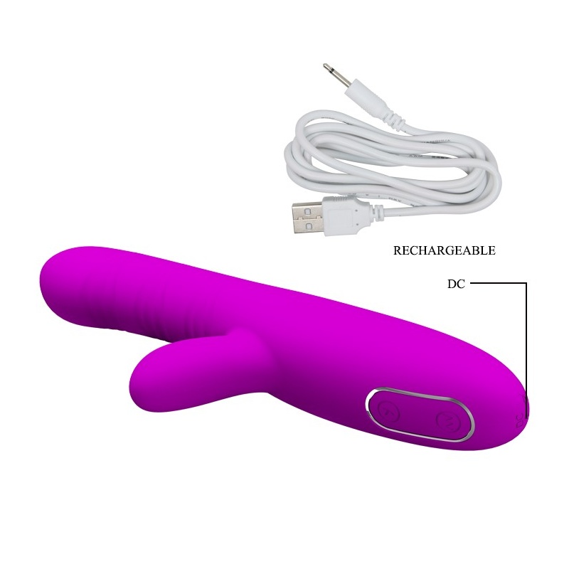 Wibrator króliczek Angelique 22 cm z ruchami falującymi i stymulatorem łechtaczki - 9