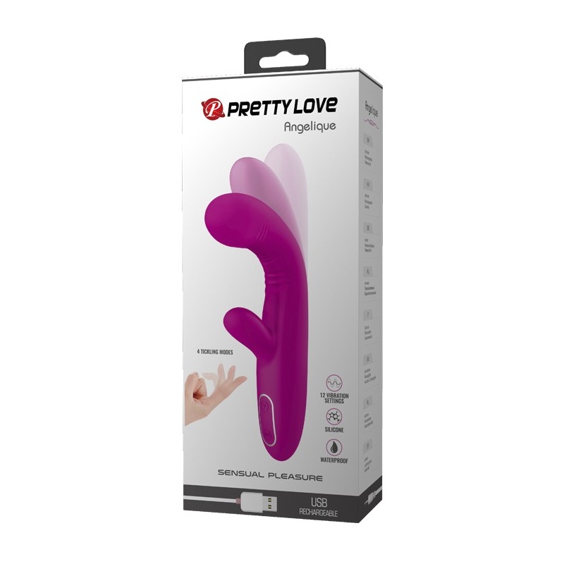 Wibrator króliczek Angelique 22 cm z ruchami falującymi i stymulatorem łechtaczki - 10