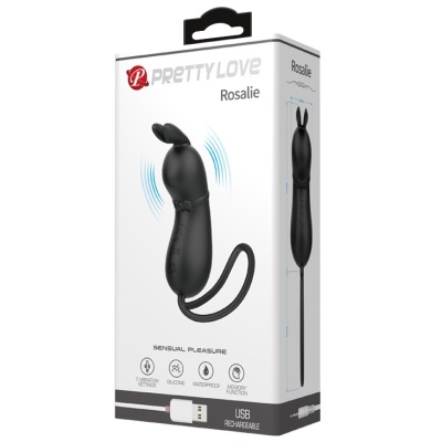 Wibrator punktowy Rosalie z końcówką w kształcie uszu królika, 15,5 cm - 1