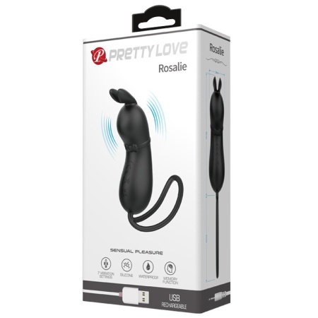 Wibrator punktowy Rosalie z końcówką w kształcie uszu królika, 15,5 cm - 1