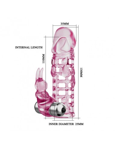 BAILE - ULTIMATELOVE SLEEVE, 10 vibration functions - Przedłużki i nakładki na penisa - 6