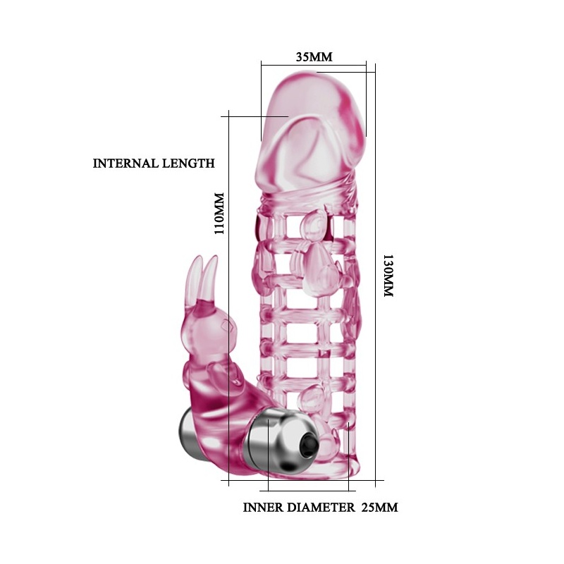 Nakładka na penisa Ultimatelove Sleeve z wibracjami, 18 cm - 6