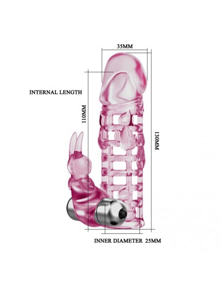 BAILE - ULTIMATELOVE SLEEVE, 10 vibration functions - Przedłużki i nakładki na penisa - 6
