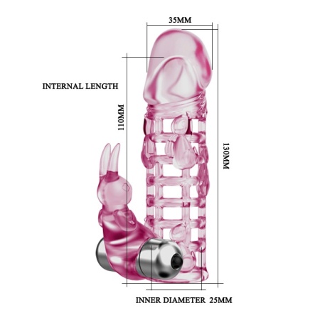 Nakładka na penisa Ultimatelove Sleeve z wibracjami, 18 cm - 6