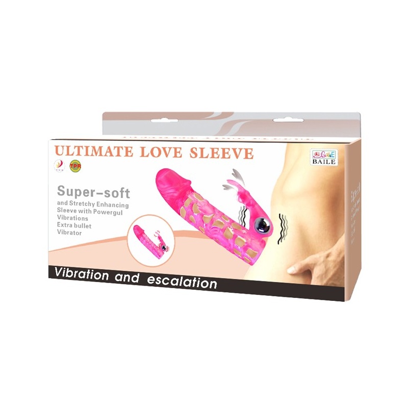 Nakładka na penisa Ultimatelove Sleeve z wibracjami, 18 cm - 7