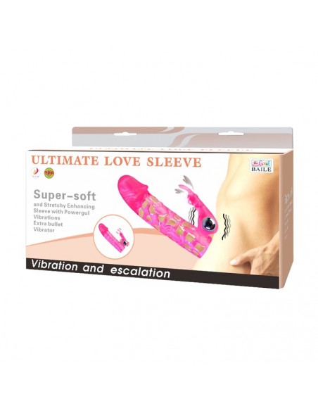 BAILE - ULTIMATELOVE SLEEVE, 10 vibration functions - Przedłużki i nakładki na penisa - 7