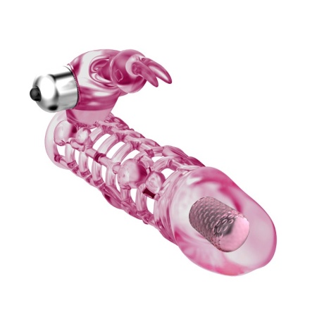 Wibrująca nakładka na penisa Ultimate Love Sleeve z króliczkiem - przedłużenie 2,5 cm - 3