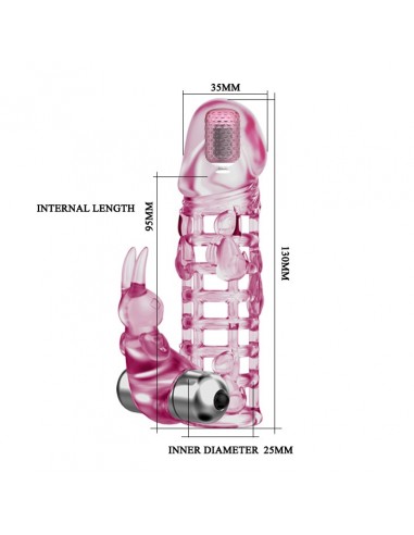 BAILE - ULTIMATE LOVE SLEEVE, Vibration 10 vibration functions  - Przedłużki i nakładki na penisa - 4