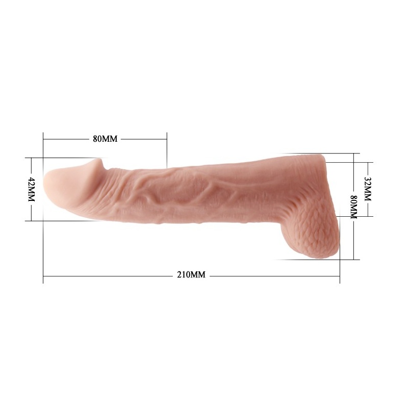 Nakładka przedłużająca na penisa Big Man z jądrami 21 cm - 9