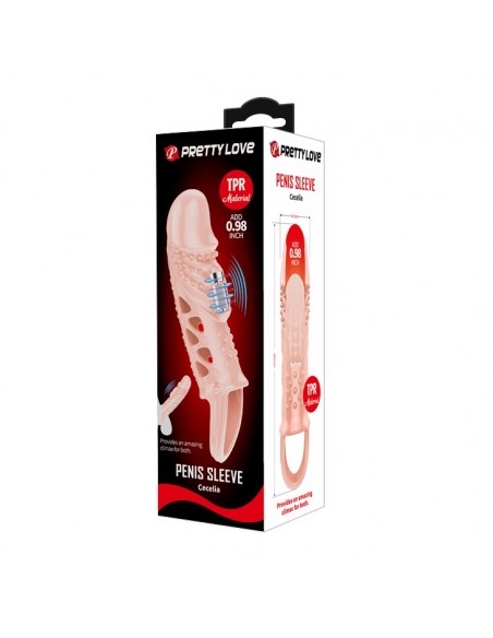 PRETTY LOVE - Cecelia PENIS SLEEVE , Vibration  - Przedłużki i nakładki na penisa - 9