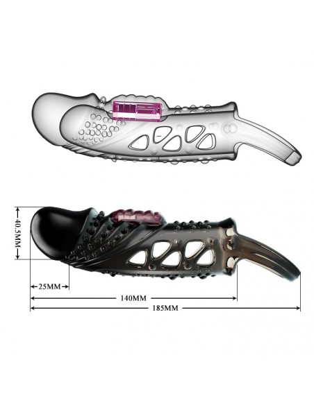 PRETTY LOVE - Cecelia, PENIS SLEEVE, Vibration  - Przedłużki i nakładki na penisa - 7
