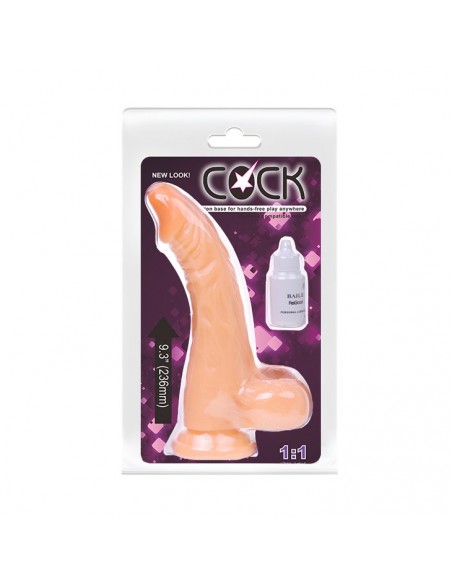 BAILE - COCK 9,3'', Bendable Suction base  - Dilda realistyczne - 6