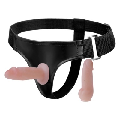 Uprząż JESSICA z dwoma dildo TPR i próżniowym mocowaniem - 1