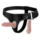 Uprząż JESSICA z dwoma dildo TPR i próżniowym mocowaniem - 1