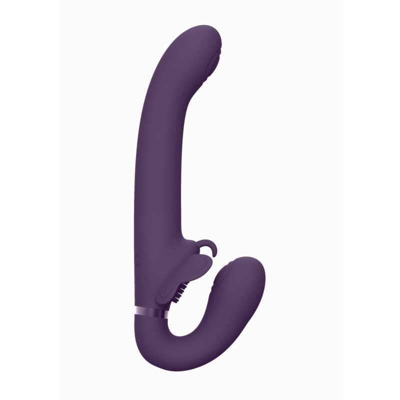 Strap-on bez uprzęży Satu Purple - 3 silniki F1, 10 funkcji, długość wprowadzana 13 cm, szerokość 8,7 cm - 1