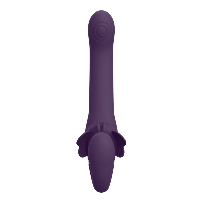 Strap-on bez uprzęży Satu Purple - 3 silniki F1, 10 funkcji, długość wprowadzana 13 cm, szerokość 8,7 cm - 3