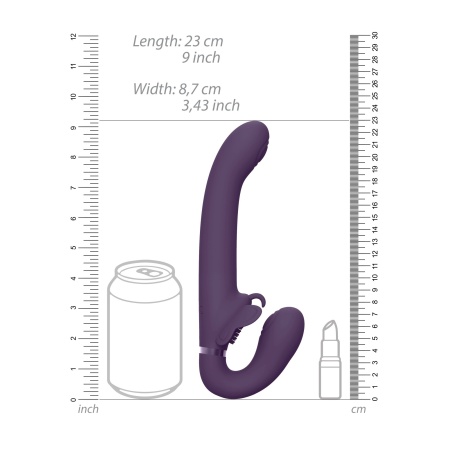Strap-on bez uprzęży Satu Purple - 3 silniki F1, 10 funkcji, długość wprowadzana 13 cm, szerokość 8,7 cm - 5