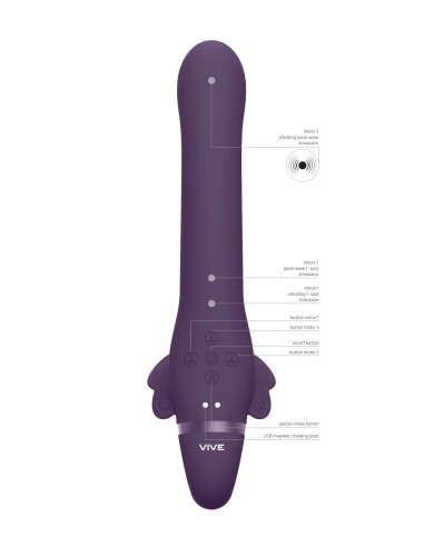 Satu - Purple - Strap-ony, dilda na pasku z wibracją - 7