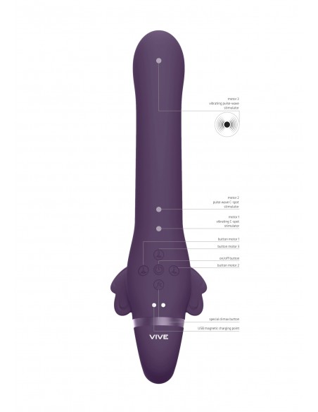 Satu - Purple - Strap-ony, dilda na pasku z wibracją - 7