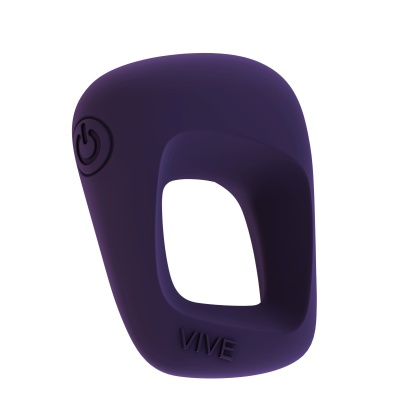 Wibrujący pierścień erekcyjny VIVE Senca Purple - silikonowy, 10 trybów wibracji, 6,95 x 5,85 x 2,3 cm, średnica wewnętrzna 28 m - 1