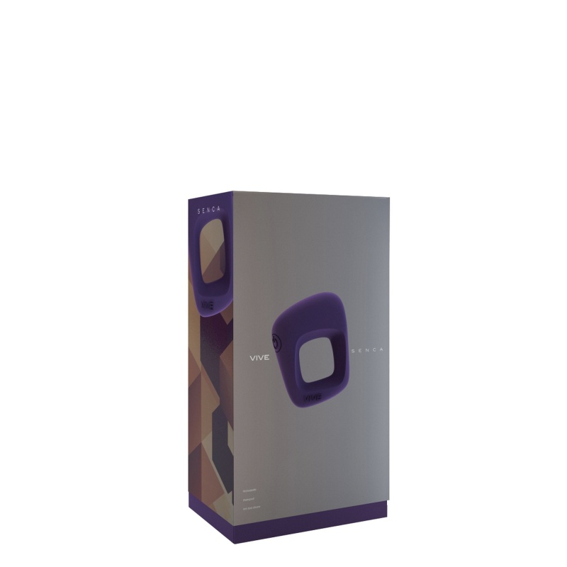 Wibrujący pierścień erekcyjny VIVE Senca Purple - silikonowy, 10 trybów wibracji, 6,95 x 5,85 x 2,3 cm, średnica wewnętrzna 28 m - 3