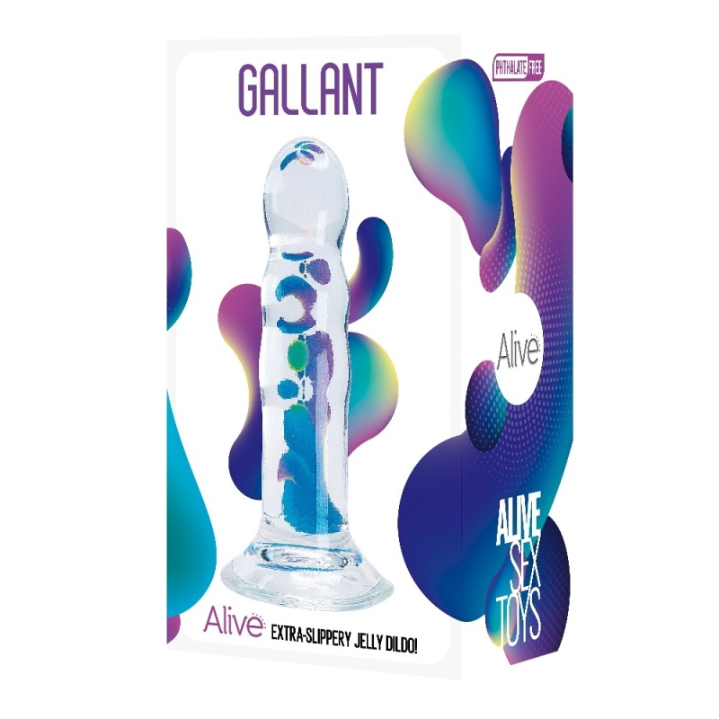 Dildo Gallant Jelly S03 — hipoalergiczne dildo z przyssawką z galaretki TPE, 14 cm - 2