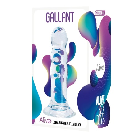 Dildo Gallant Jelly S03 — hipoalergiczne dildo z przyssawką z galaretki TPE, 14 cm - 2