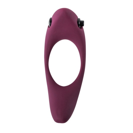 Pierścień erekcyjny wibrujący Lunar Wine Red - wyjmowany pocisk wibracyjny, długość 13 cm, średnica 3,5 cm - 1