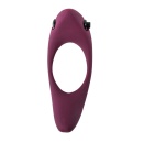 Pierścień erekcyjny wibrujący Lunar Wine Red - wyjmowany pocisk wibracyjny, długość 13 cm, średnica 3,5 cm - 1