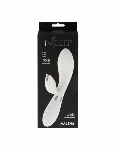 Wibrator Króliczek Rechargeable Vibrator Indeep Malena White - Wibratory Króliczki - 5