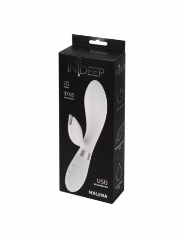 Wibrator Króliczek Rechargeable Vibrator Indeep Malena White - Wibratory Króliczki - 6