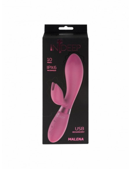 Wibrator Króliczek Rechargeable Vibrator Indeep Malena Magenta - Wibratory Króliczki - 4