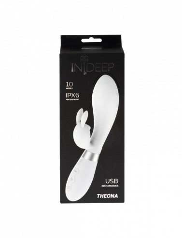 Wibrator Króliczek Rechargeable Vibrator Indeep Theona White - Wibratory Króliczki - 4