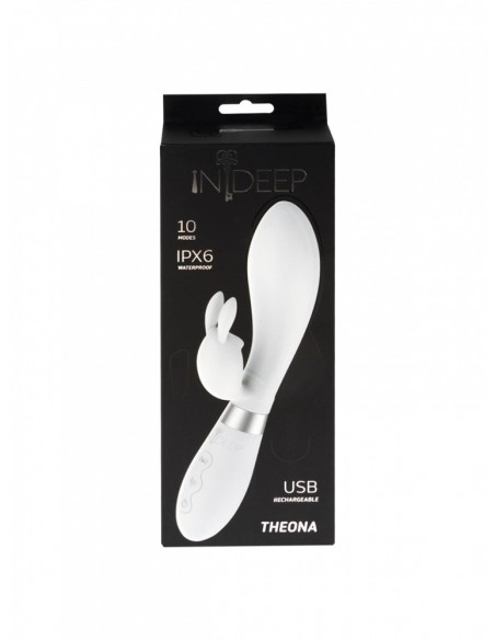 Wibrator Króliczek Rechargeable Vibrator Indeep Theona White - Wibratory Króliczki - 4