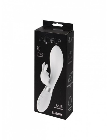 Wibrator Króliczek Rechargeable Vibrator Indeep Theona White - Wibratory Króliczki - 5