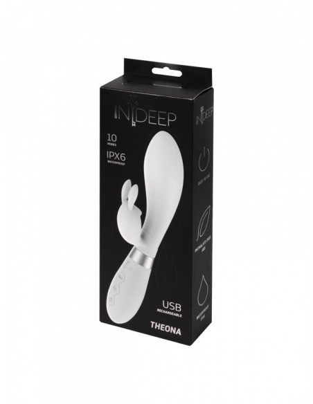 Wibrator Króliczek Rechargeable Vibrator Indeep Theona White - Wibratory Króliczki - 5