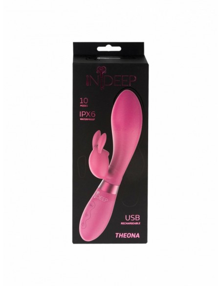Wibrator Króliczek Rechargeable Vibrator Indeep Theona Magenta - Wibratory Króliczki - 4