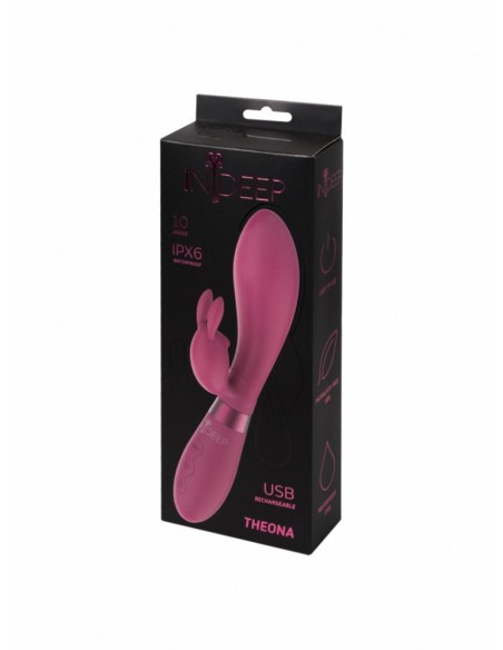 Wibrator Króliczek Rechargeable Vibrator Indeep Theona Magenta - Wibratory Króliczki - 5