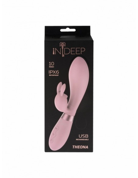 Wibrator Króliczek Rechargeable Vibrator Indeep Theona Pink - Wibratory Króliczki - 4