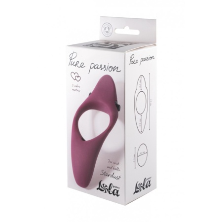 Wibrujący Pierścień Na Penisa Erection Vibroring Pure Passion Stardust Wine Red - 4