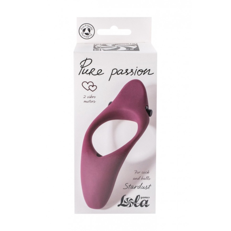 Wibrujący Pierścień Na Penisa Erection Vibroring Pure Passion Stardust Wine Red - 5