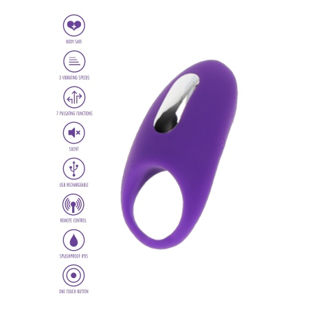 C-ring Tease & Arouse z wibracją i pilotem, 11 cm - 5