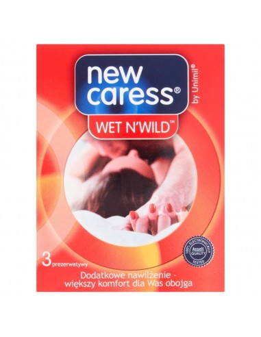NEW CARESS BOX 3 WET N" WILD - Prezerwatywy klasyczne - 1
