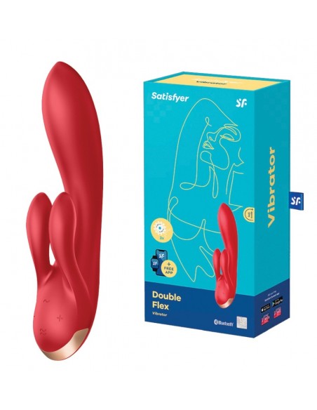Wibrator Króliczek Double Flex Connect App (Red) - Wibratory Króliczki - 1