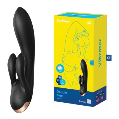 Wibrator króliczek Double Flex Connect App - 3 silniki, technologia Silicone Flex, 19,5 cm - 1