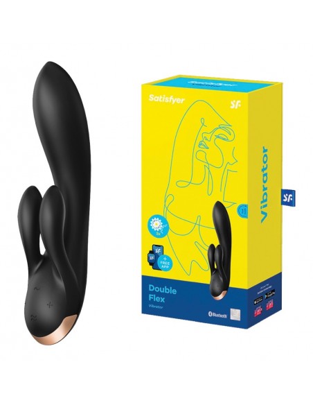 Wibrator Króliczek Double Flex Connect App (Black) - Wibratory Króliczki - 1