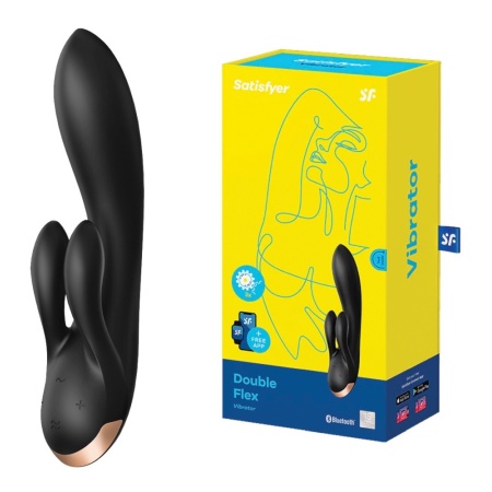 Wibrator króliczek Double Flex Connect App - 3 silniki, technologia Silicone Flex, 19,5 cm - 1