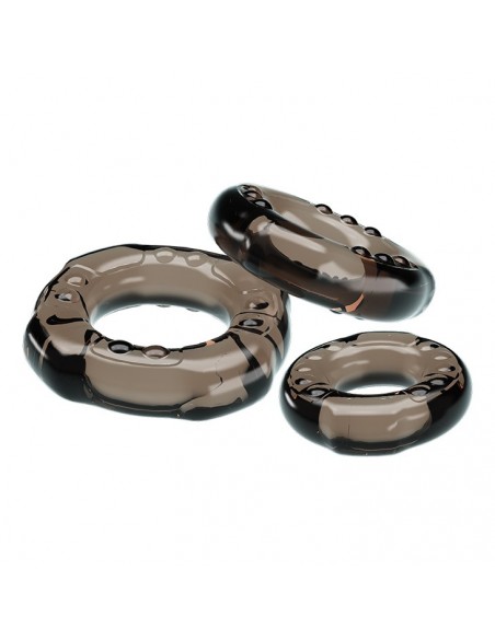 Pierścień na penisa Baile - Cock Three Rings - Pierścienie erekcyjne niewibrujące - 4