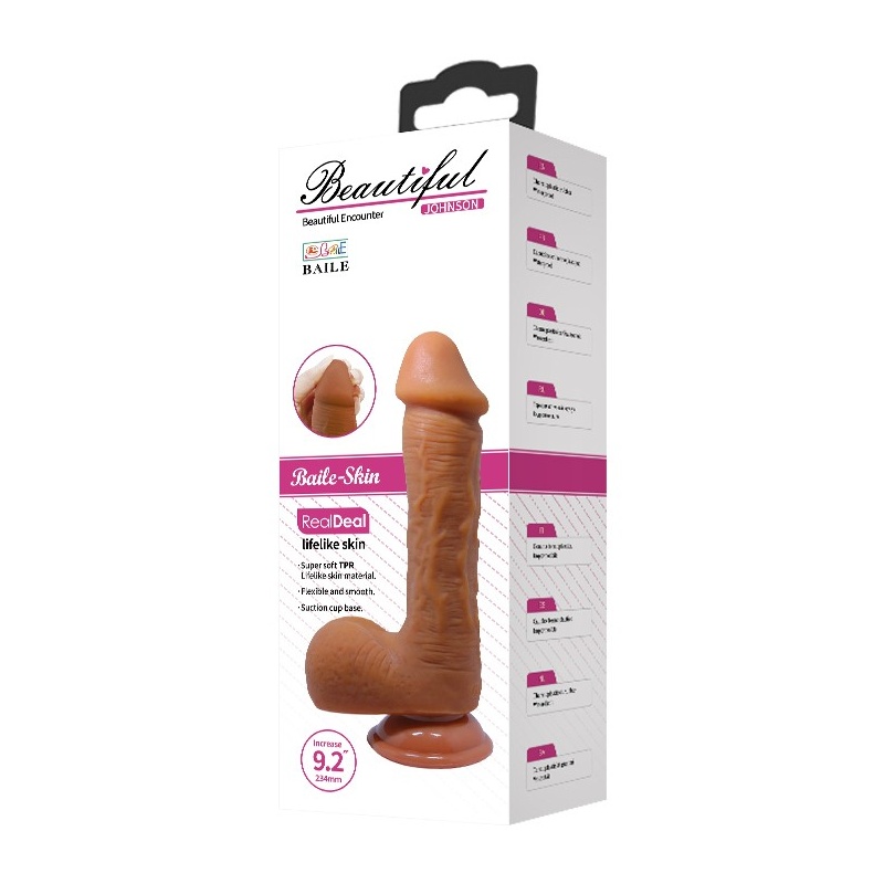 Dildo JOHNSON Suction Base z przyssawką, TPR, wodoodporny (wym. opak. 29,3 × 11 × 8 cm) - 9