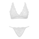 Koronkowy 2-częściowy komplet bielizny erotycznej Sexy Lingerie Set S/M biały - 1